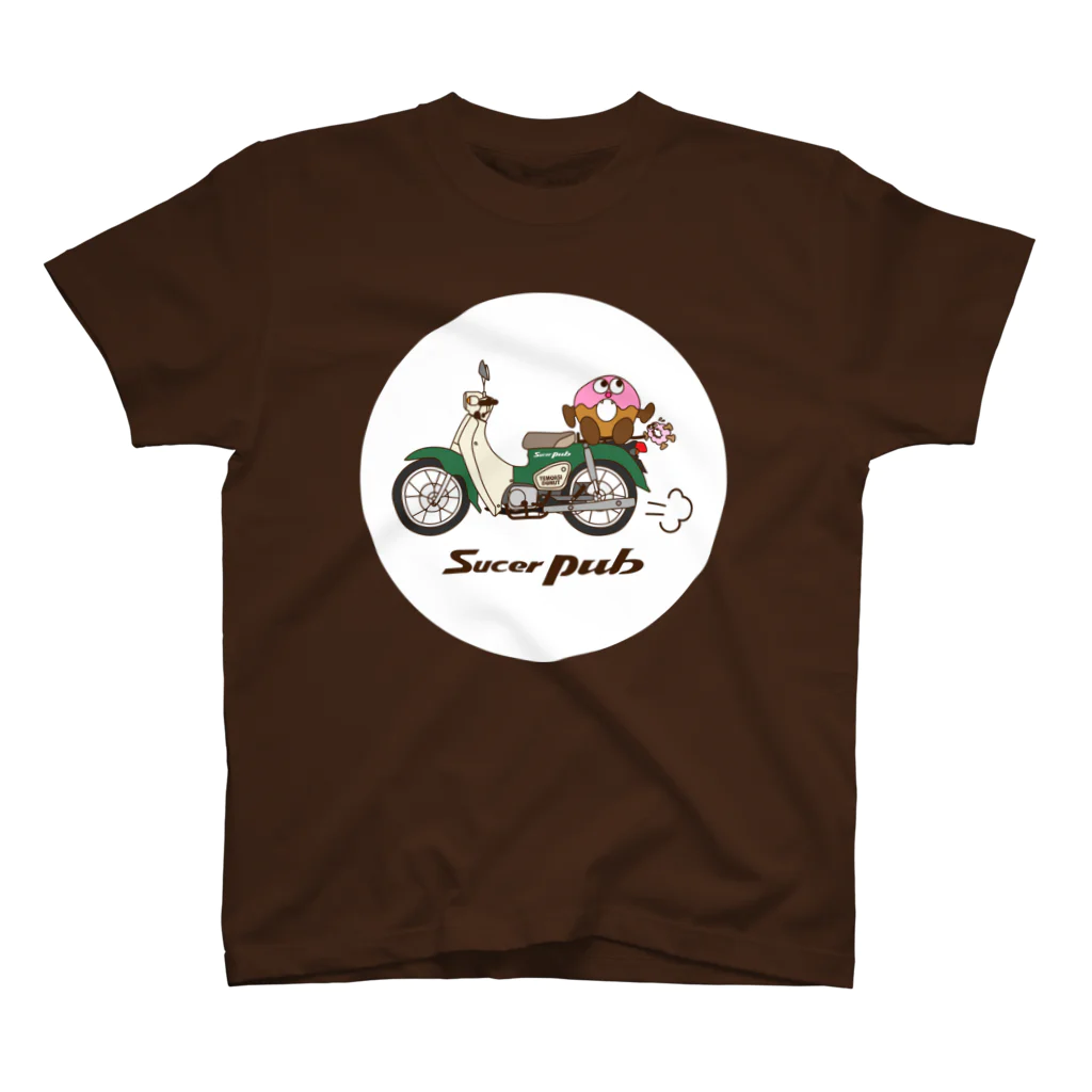 テモアシドーナツ（ドーナツギャング）のバイクとポロロ（プチ） スタンダードTシャツ