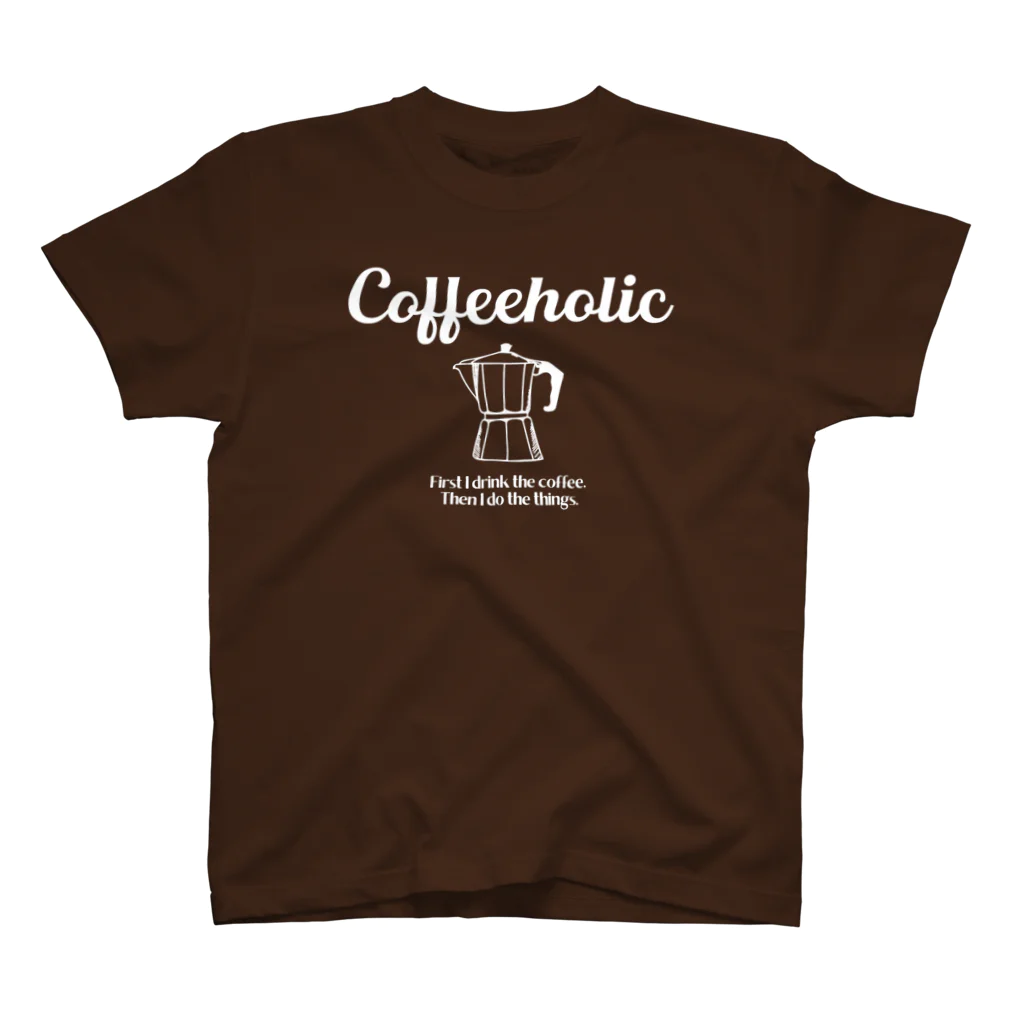 かえる商店のCOFFEEHOLIC white logo Regular Fit T-Shirt