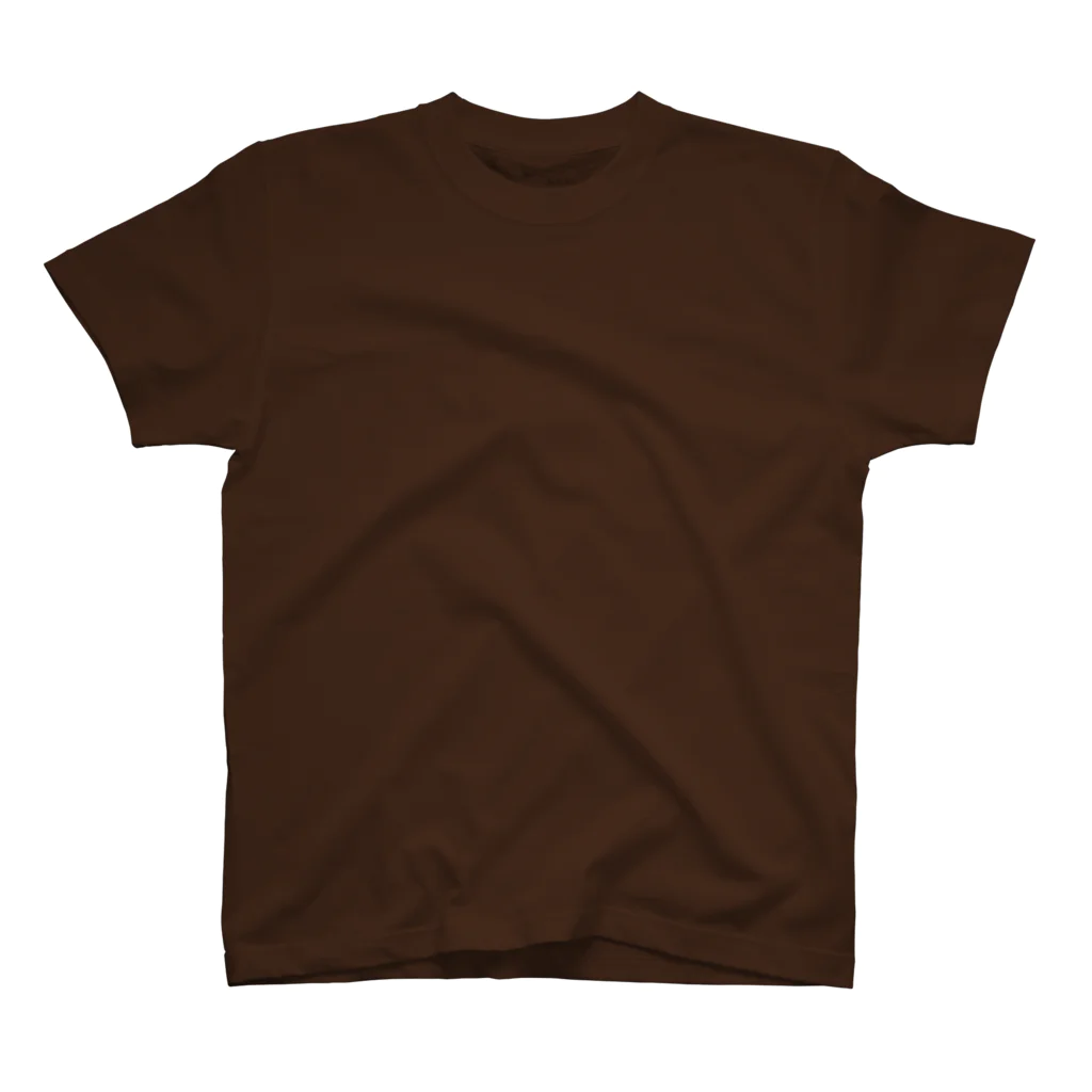 糸葉-Itoha-のダークブラウンXL背面印刷 Regular Fit T-Shirt