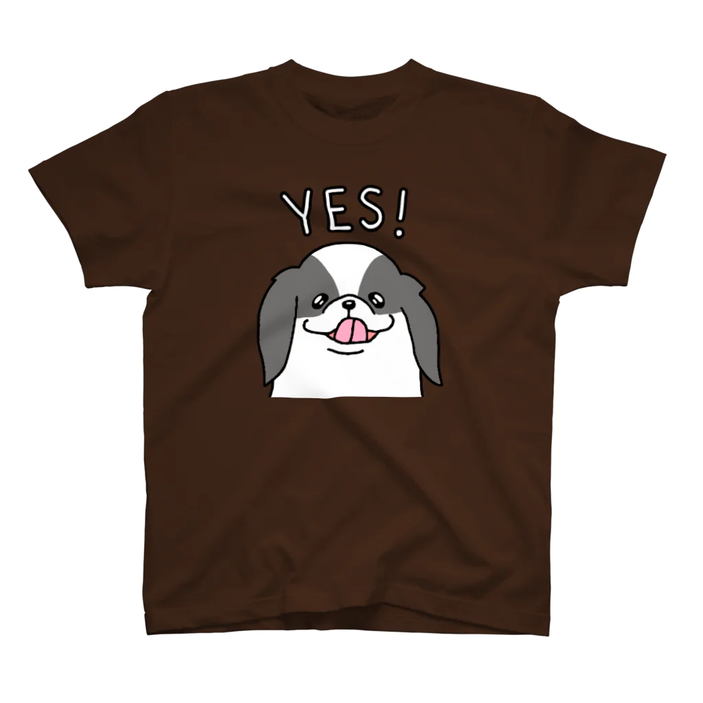 Cute mascot dogsのYES! Japanese dog Chin スタンダードTシャツ