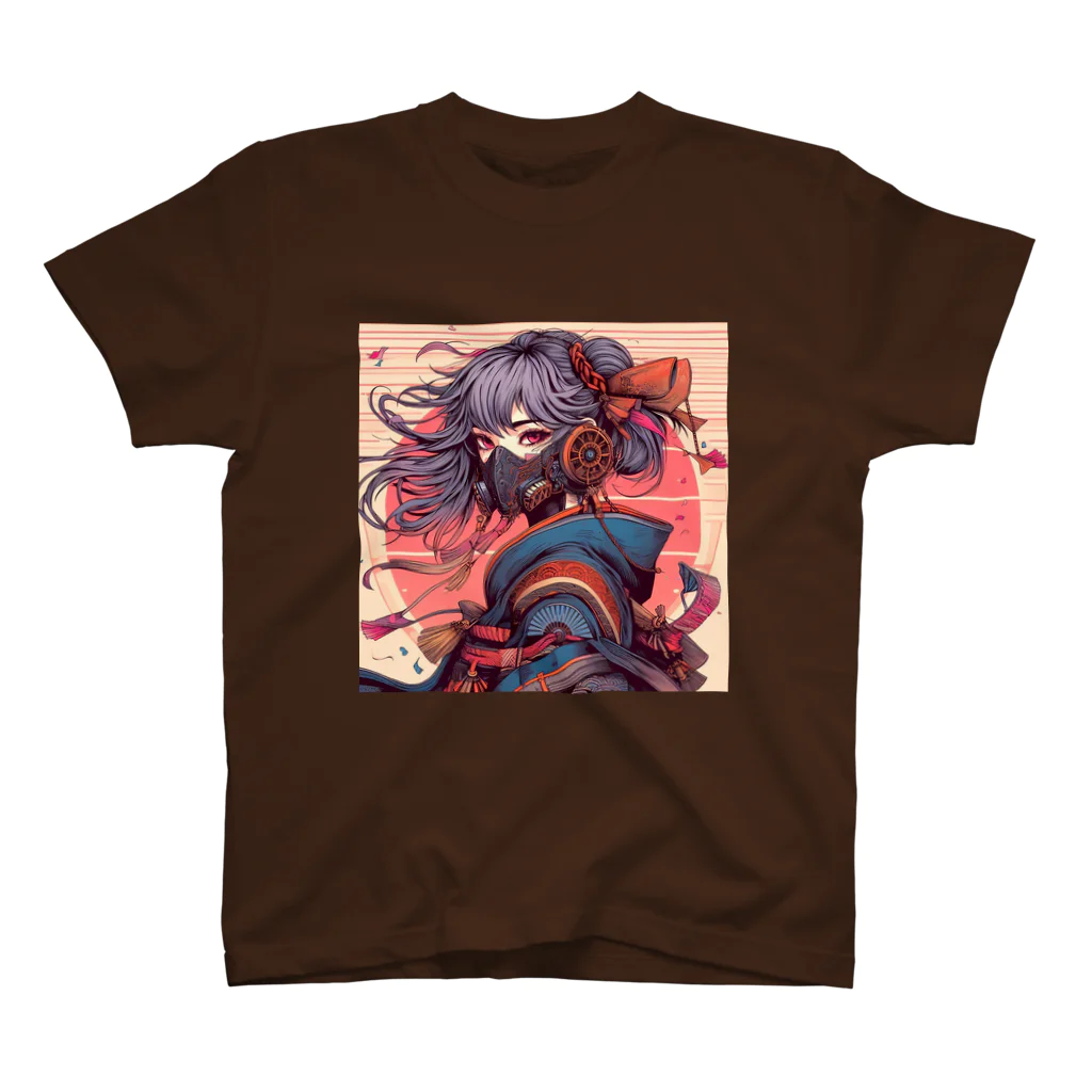 UKIYO-SKETCHのUKIYO-GIRL　MASK スタンダードTシャツ