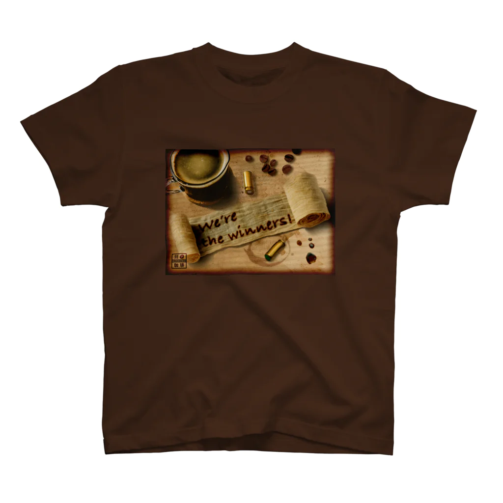 刻々珈琲のコーヒー染み文字 Regular Fit T-Shirt
