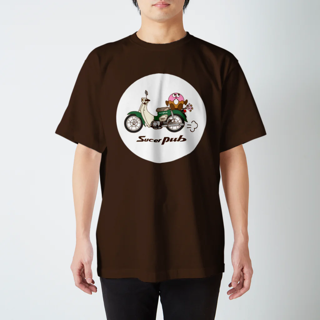 テモアシドーナツ（ドーナツギャング）のバイクとポロロ（プチ） スタンダードTシャツ