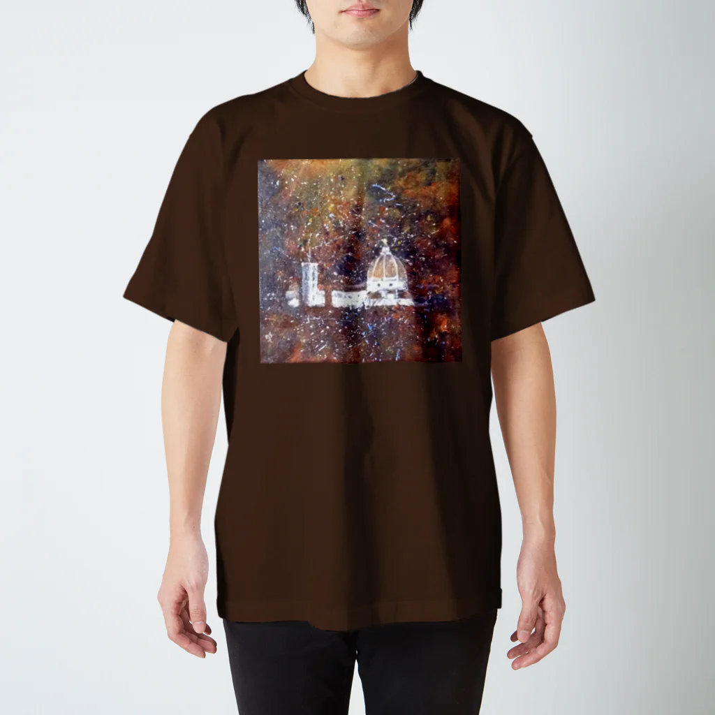 Akiyoのフィレンツェ画房 の花火の夜の大聖堂 Regular Fit T-Shirt