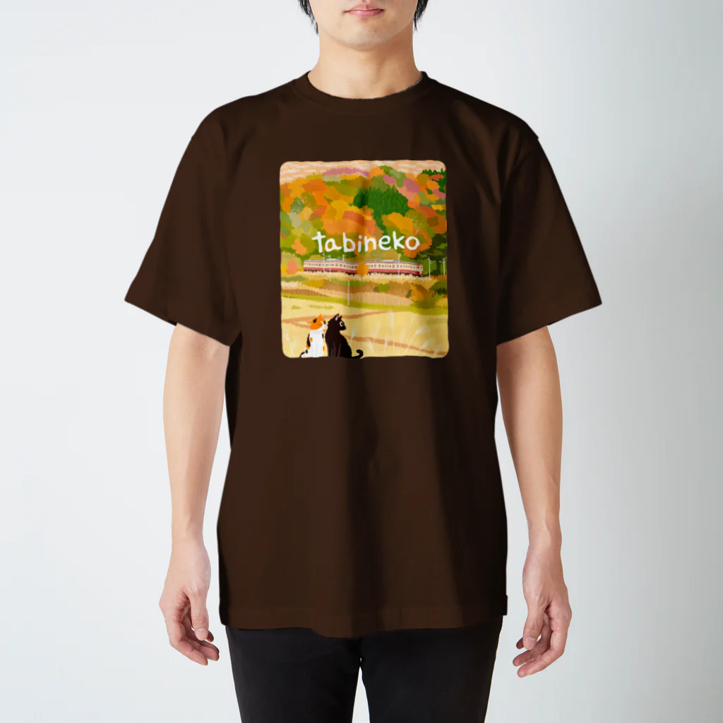 たびねこグッズSHOPのたびねこ- 秋色パッチワーク Regular Fit T-Shirt