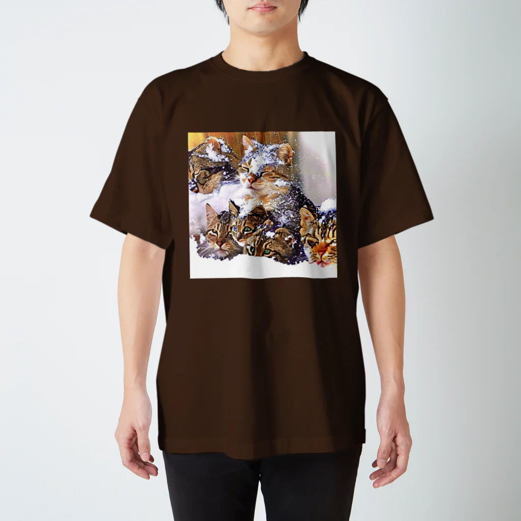 KamKamuの雪と猫 スタンダードTシャツ