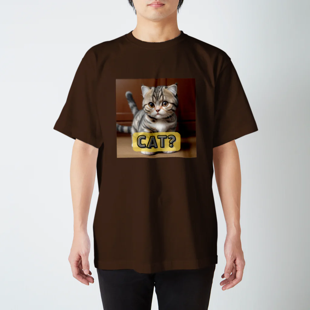 ケマオの店「ZF」の🐾 ケマオの「CAT?」スコティッシュフォールドグッズ 🐱 Regular Fit T-Shirt