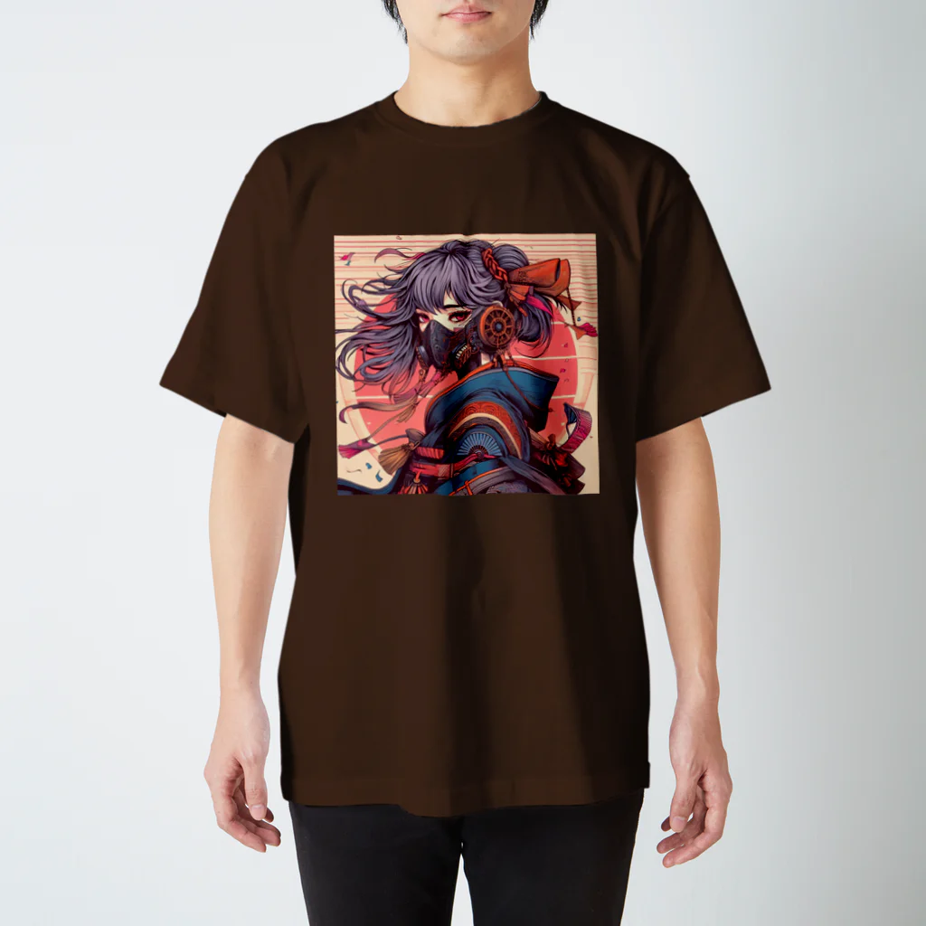 UKIYO-SKETCHのUKIYO-GIRL　MASK スタンダードTシャツ