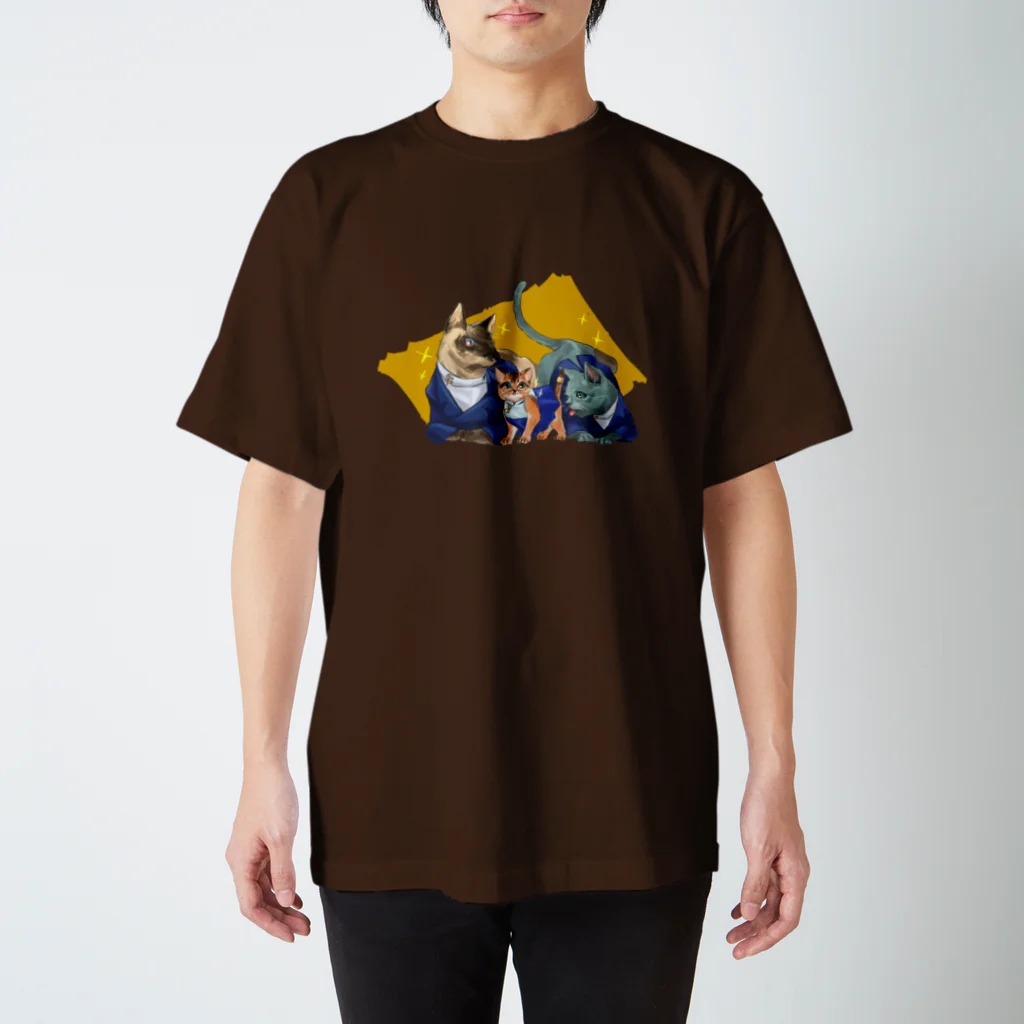 とりあえずいっぴん。の3cats スタンダードTシャツ