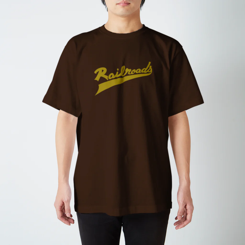 PoooompadoooourのRailroadsロゴタイプ　きいろ スタンダードTシャツ