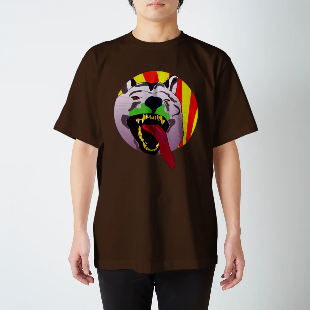 3eyesのZODIAC dog（戌）　円 Regular Fit T-Shirt