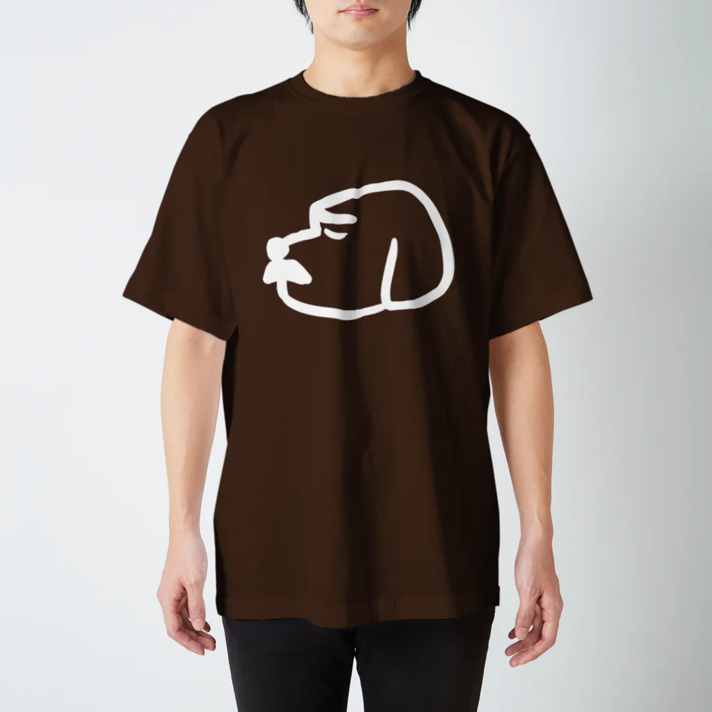 お髭ショップのお髭ビッグドッグ(白) スタンダードTシャツ