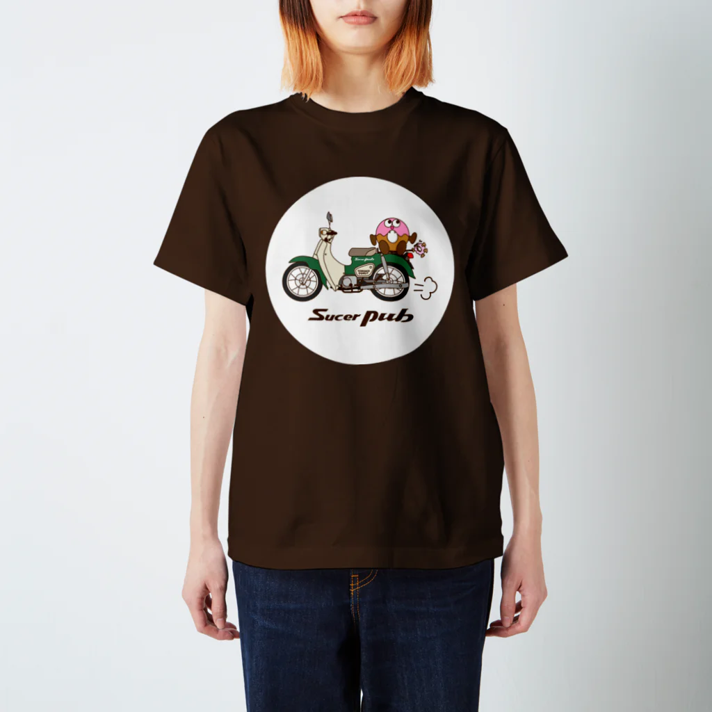 テモアシドーナツ（ドーナツギャング）のバイクとポロロ（プチ） スタンダードTシャツ