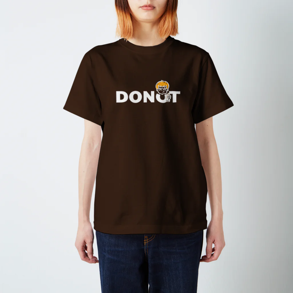 wara-koの『DONOT☞DONUT』黒・その他　マッシュな男の子の日常 スタンダードTシャツ