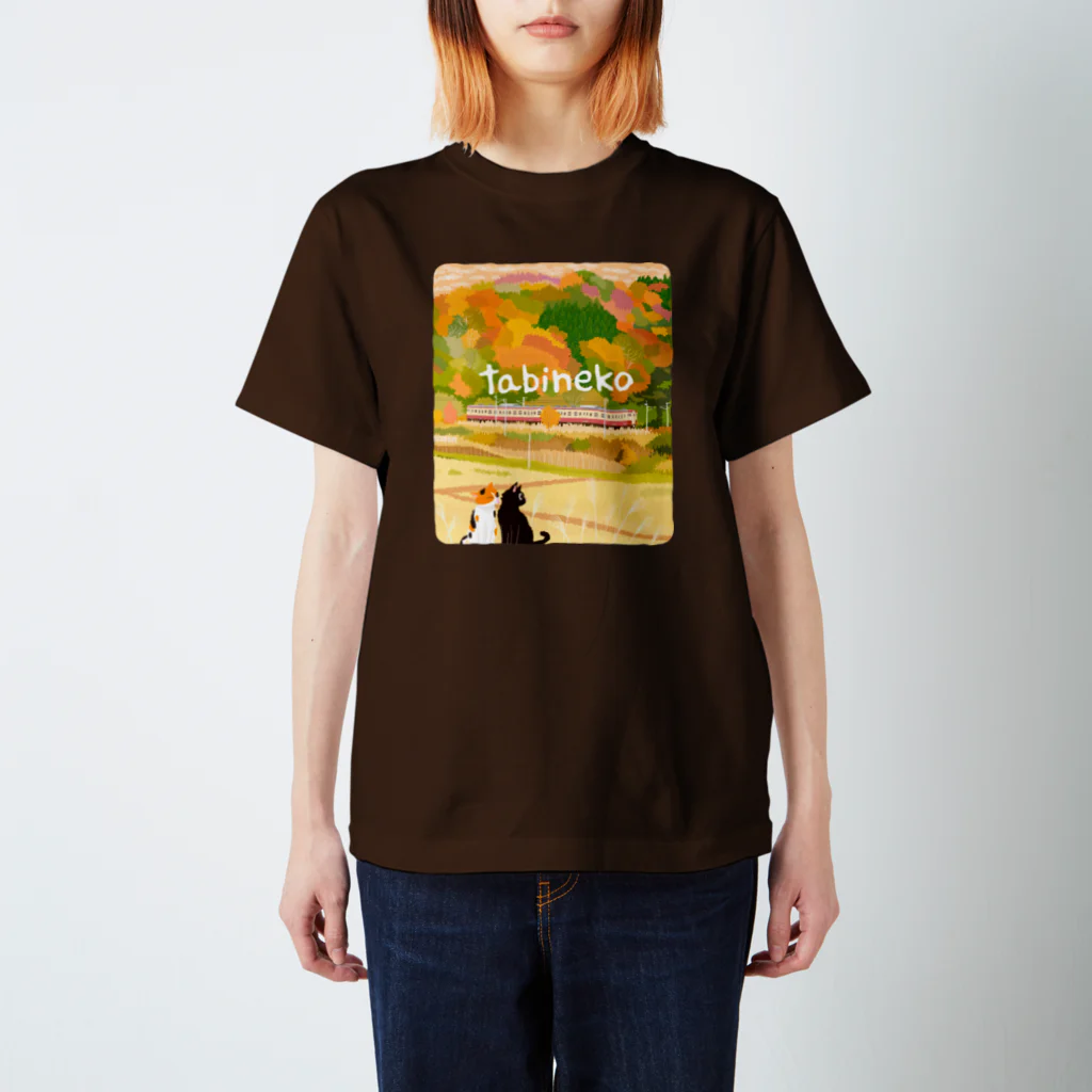 たびねこグッズSHOPのたびねこ- 秋色パッチワーク Regular Fit T-Shirt