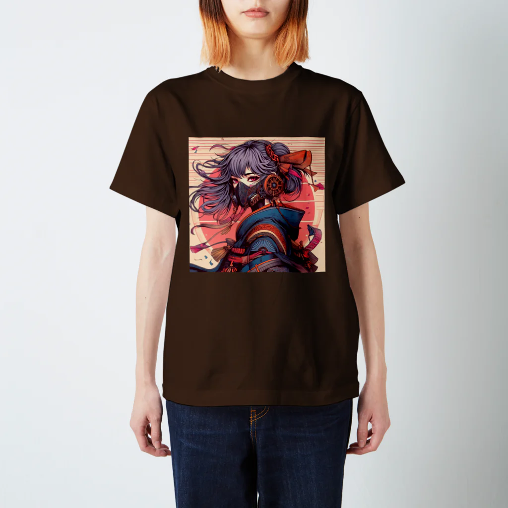 UKIYO-SKETCHのUKIYO-GIRL　MASK スタンダードTシャツ