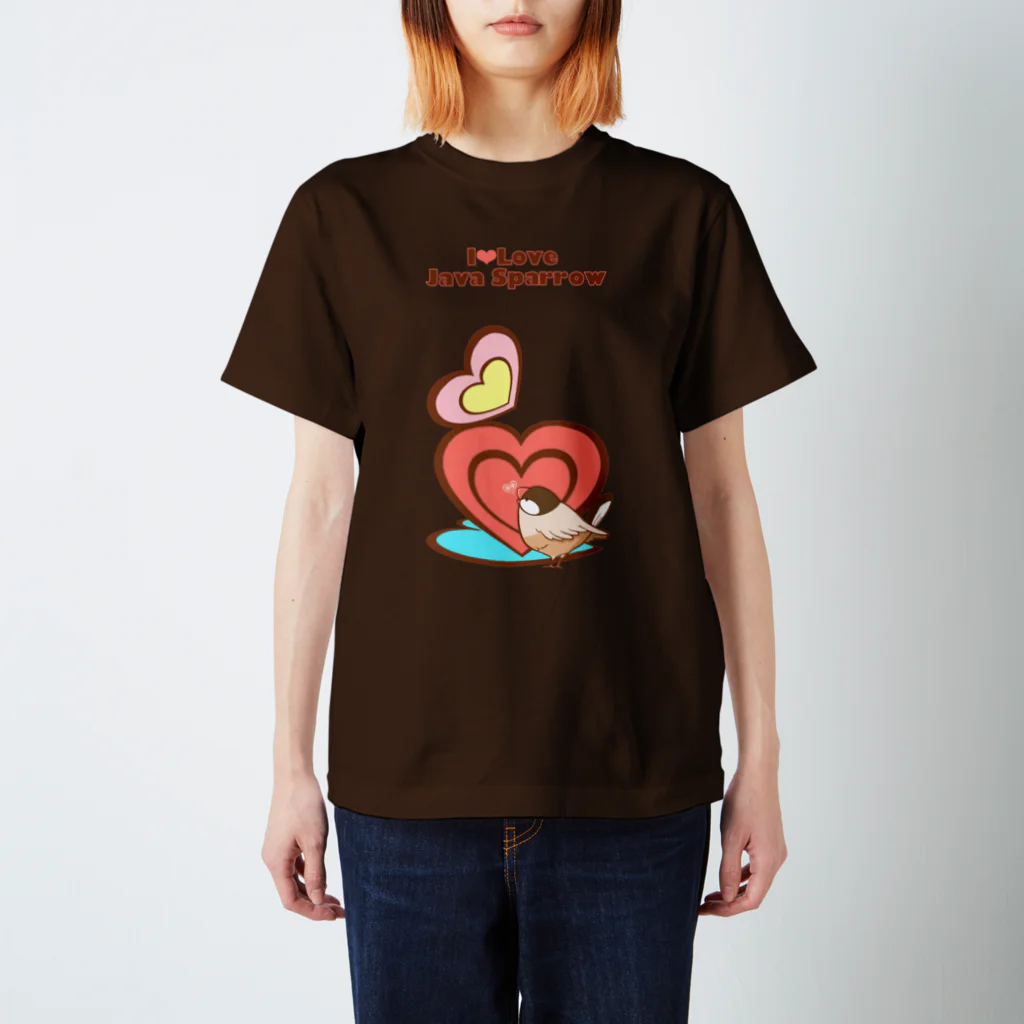 ゆ(　˙-˙　)ゆのI♡Loveシナモン文鳥 スタンダードTシャツ