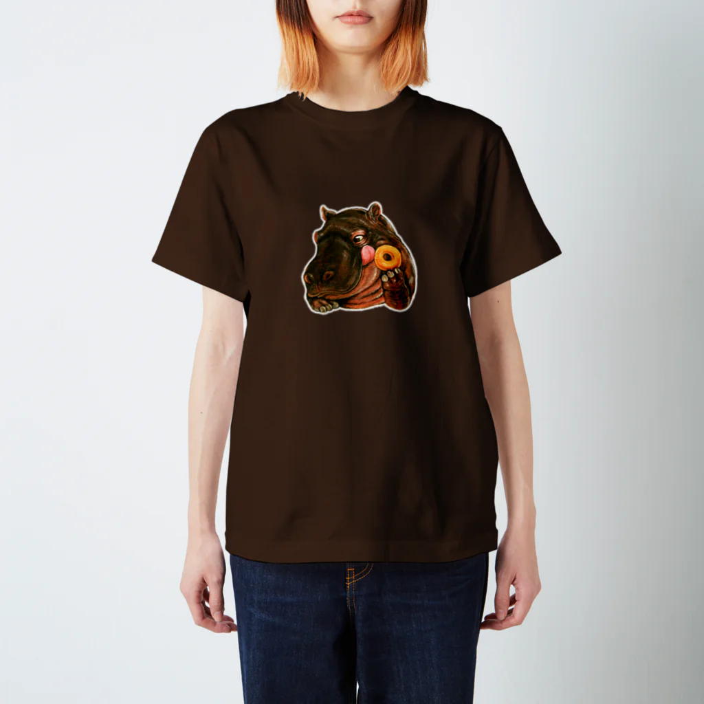 MASAKIYOのカバ×ドーナツ Regular Fit T-Shirt