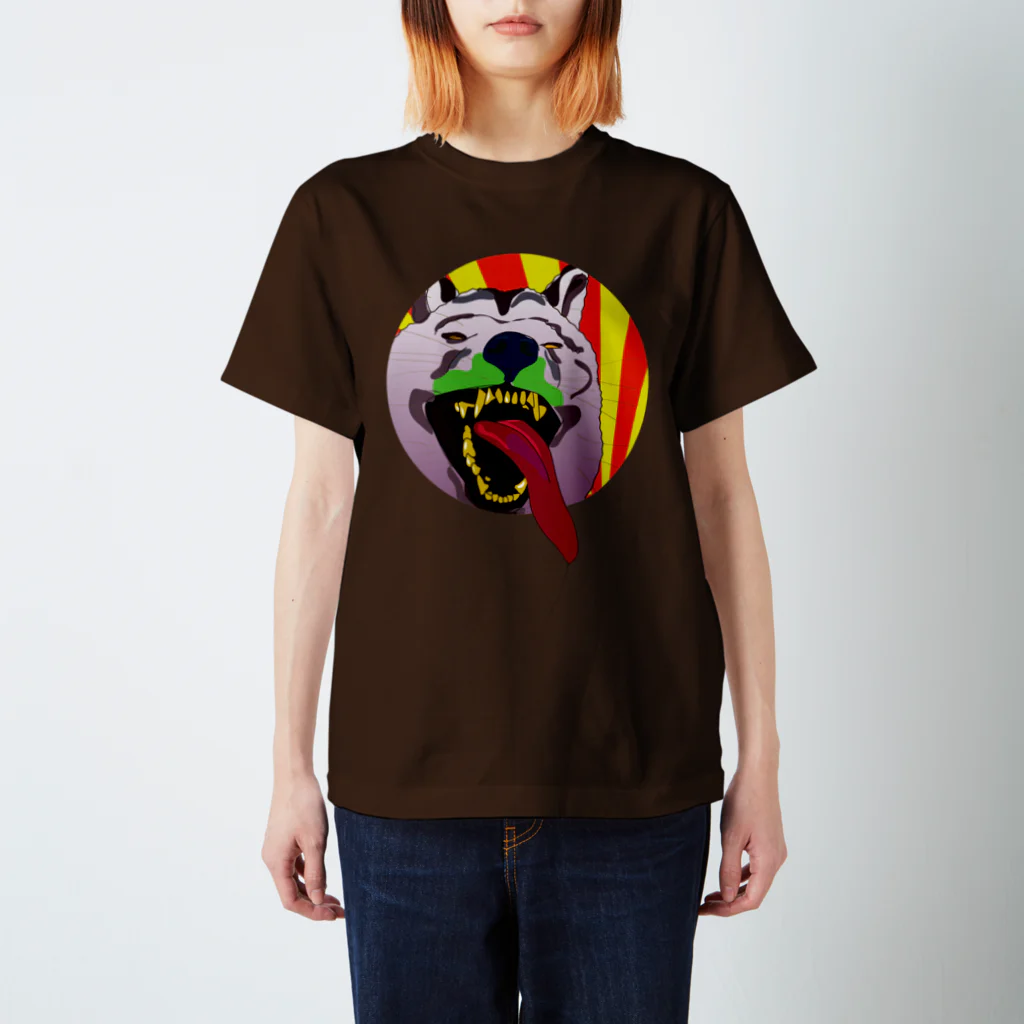 3eyesのZODIAC dog（戌）　円 Regular Fit T-Shirt