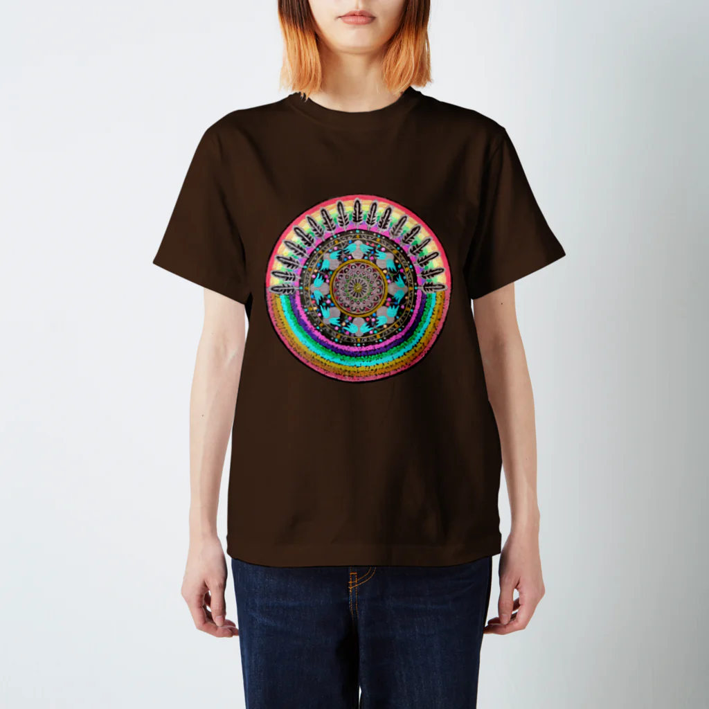 宇宙曼荼羅shop らいとラインのまんまるRainbow(背景なし) スタンダードTシャツ