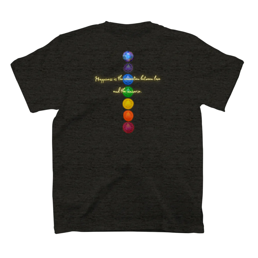 💖宇宙整体♪🌈♪こころからだチャンネル♪💖のHappiness is the connection between love and the universe. スタンダードTシャツの裏面