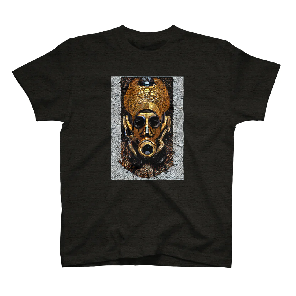 D-MALIBUのガスマスクをする古代ファラオのモザイクアート Regular Fit T-Shirt