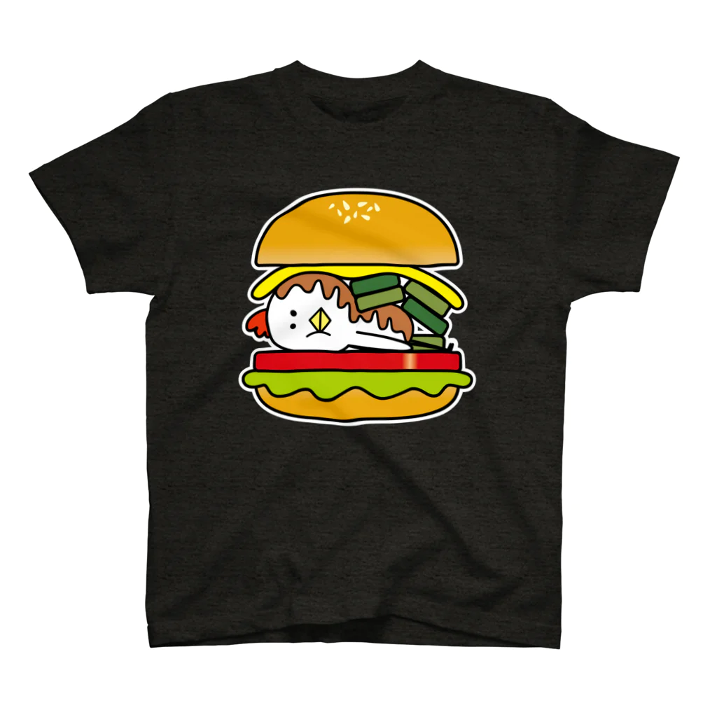 さきとも(muggy)のお店の とり男バーガー スタンダードTシャツ