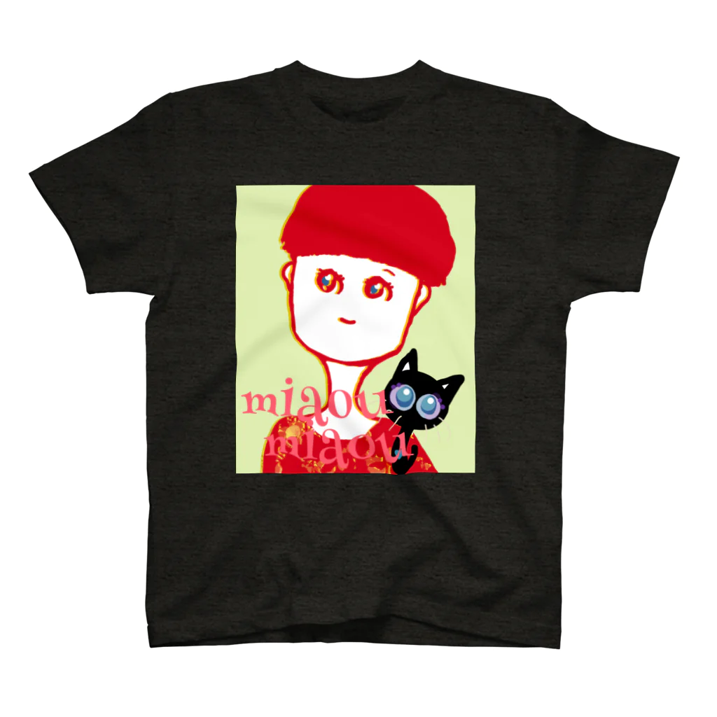 sasame's shopのねことわたし  ショートヘアにしました Regular Fit T-Shirt