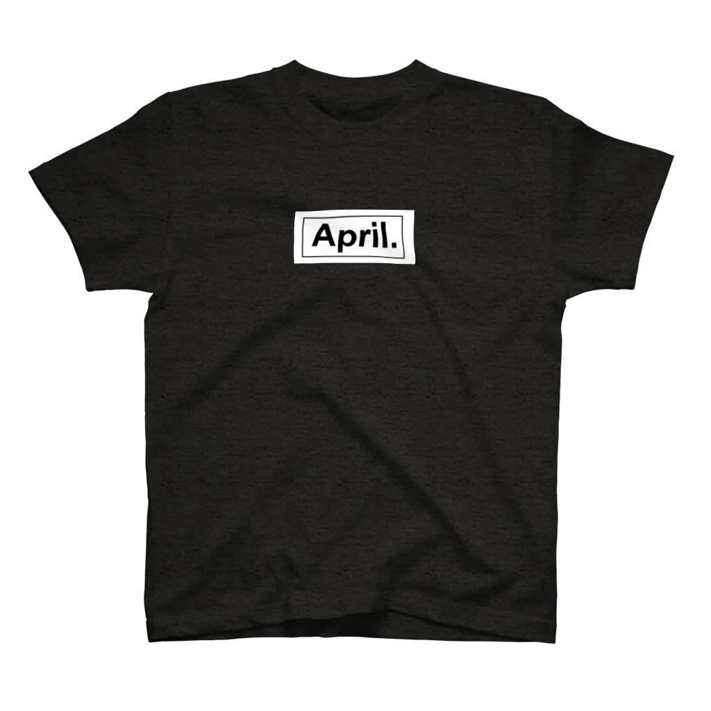 April.のApril.BOX LOGO（ホワイト×ブラック） スタンダードTシャツ