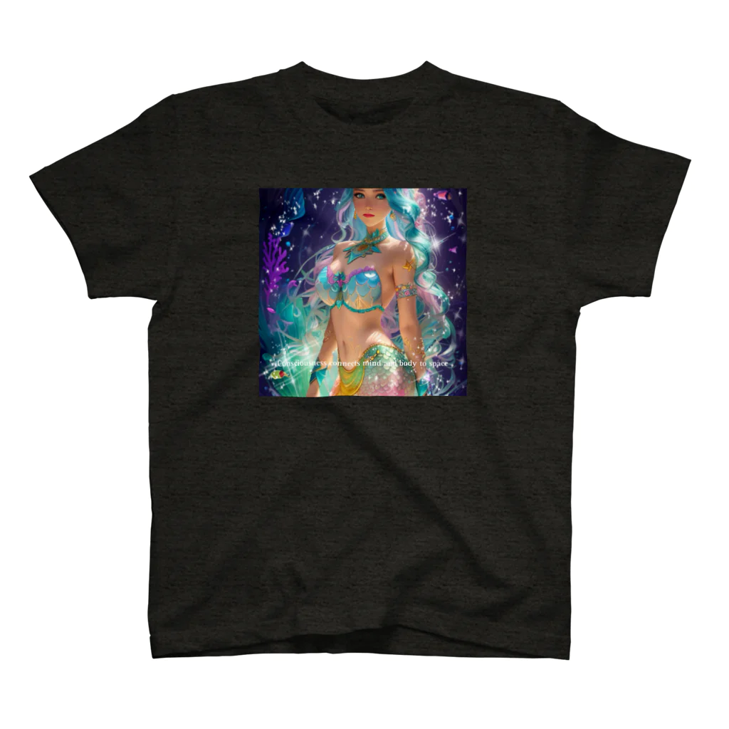 💖宇宙整体♪🌈♪こころからだチャンネル♪💖のConsciousness connects mind and body to space スタンダードTシャツ