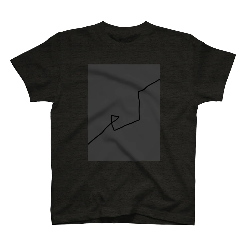 rilybiiのCharcoalGray BlackLineArt Regular Fit T-Shirt