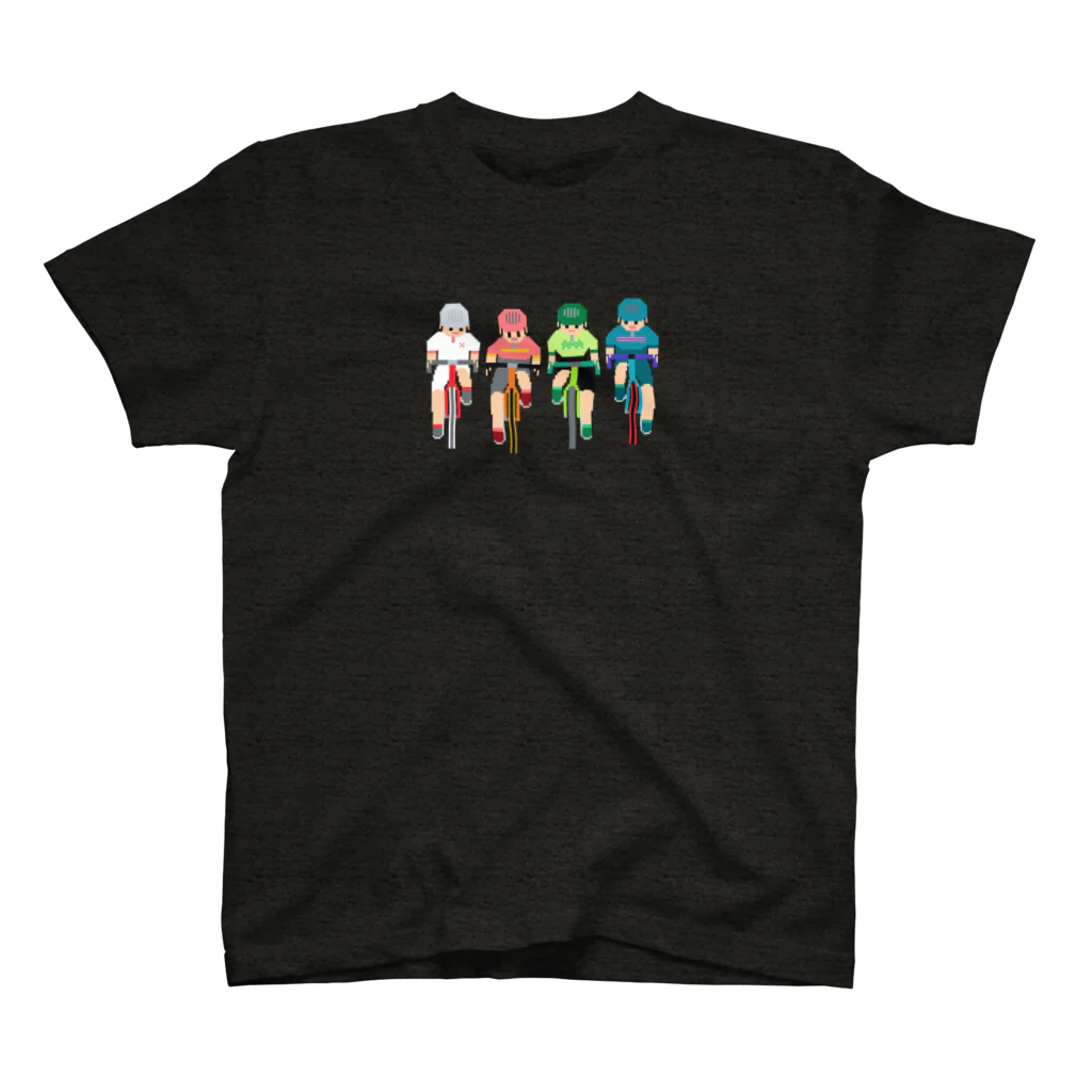 のりものドット絵Tシャツの4人ride 正面 スタンダードTシャツ