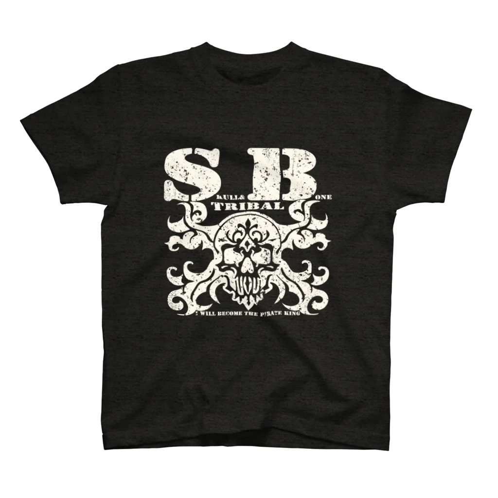 Ａ’ｚｗｏｒｋＳのSKULL&BONE TRIBAL GRUNGE WHT Regular Fit T-Shirt