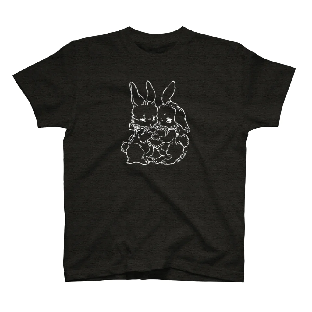 かわうそ🐹Ms LUTRAのbunny and bunny（白） スタンダードTシャツ