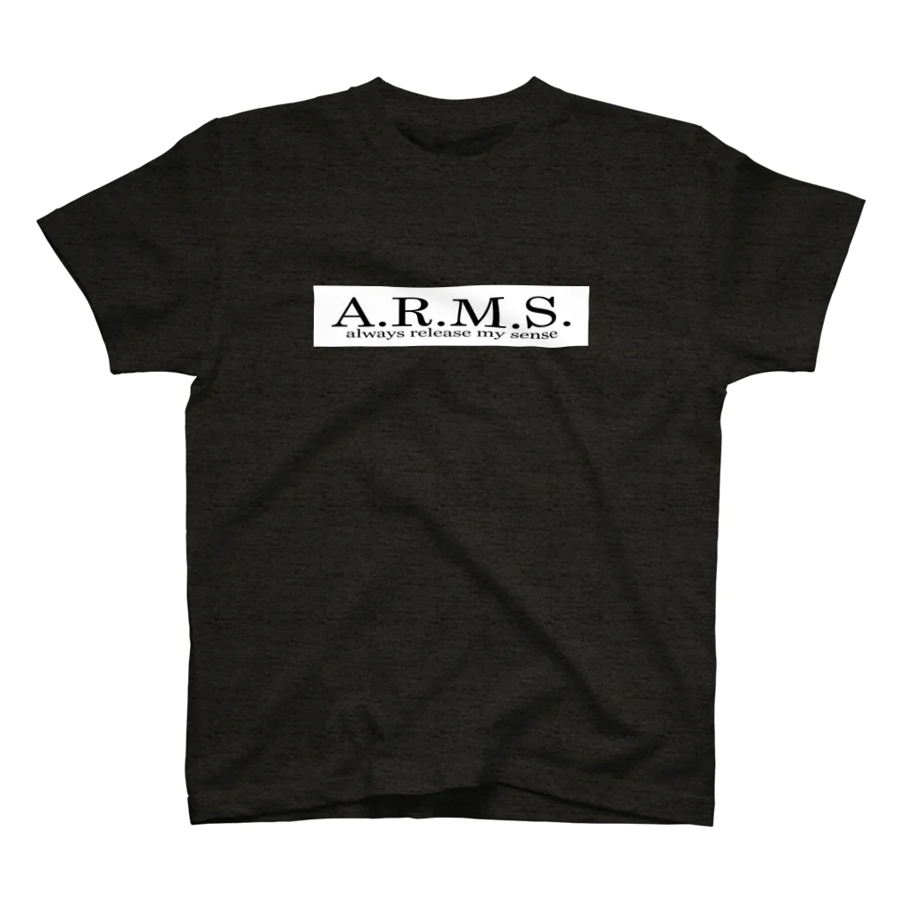 A.R.M.S.のボックスロゴTEE ブラック スタンダードTシャツ