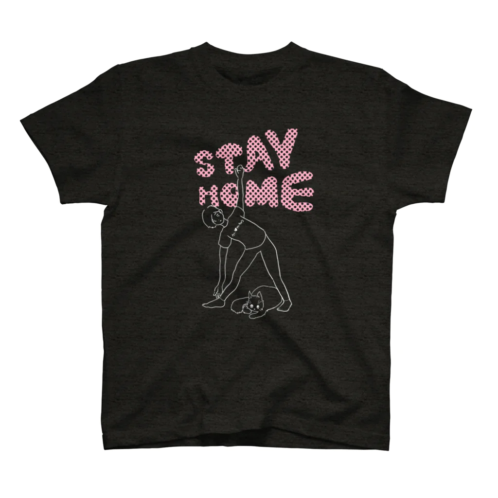 ポケットのぞのStay with Cats dark Regular Fit T-Shirt