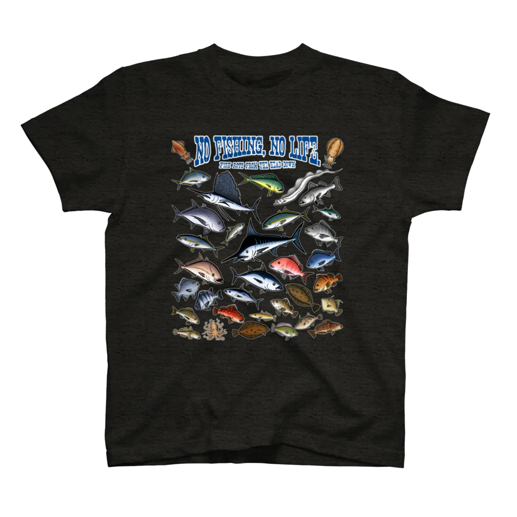 猫と釣り人のSaltwater fish_3CW Regular Fit T-Shirt