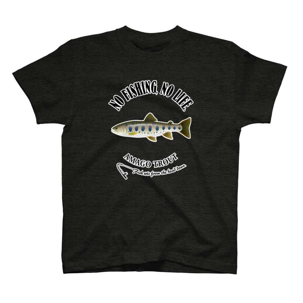 猫と釣り人のAMAGO_EB_2CW Regular Fit T-Shirt