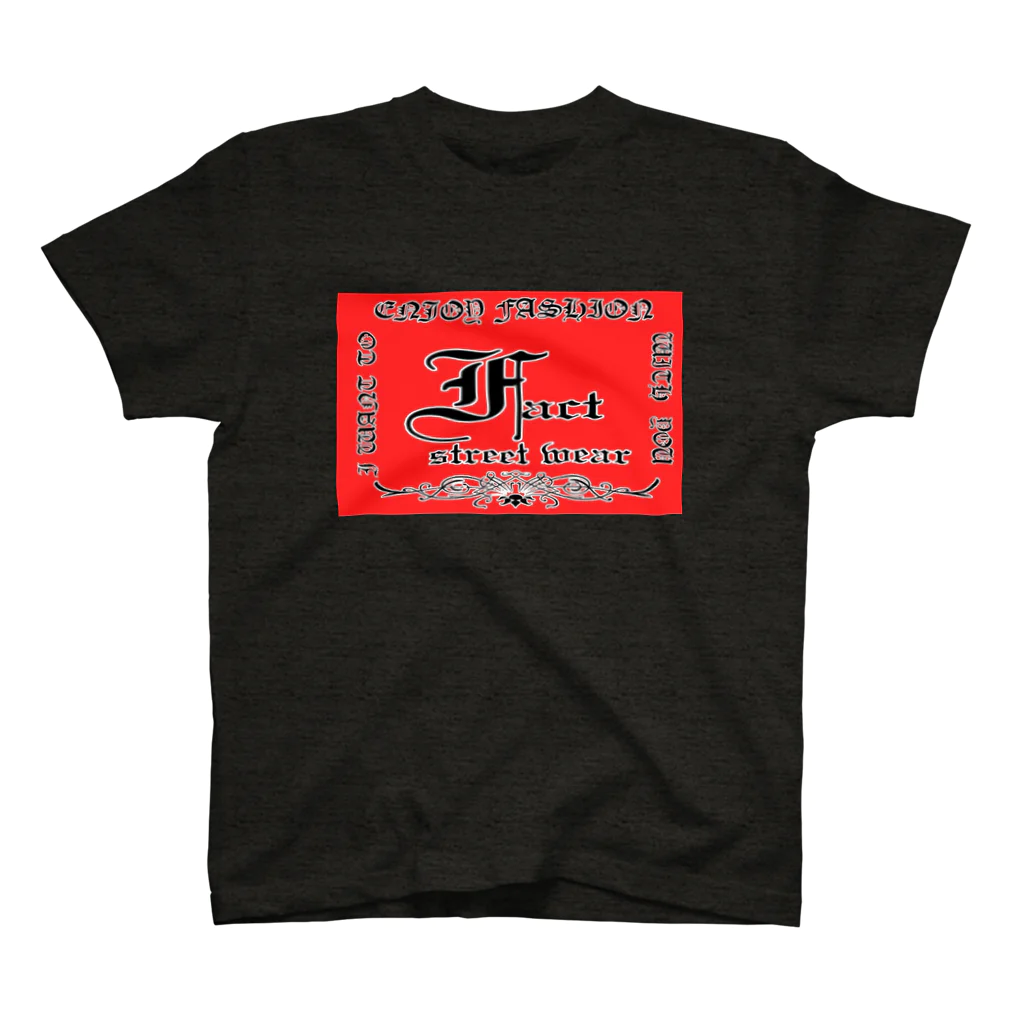 FACT street wearのfact street wear メインロゴ1st T黒赤 スタンダードTシャツ