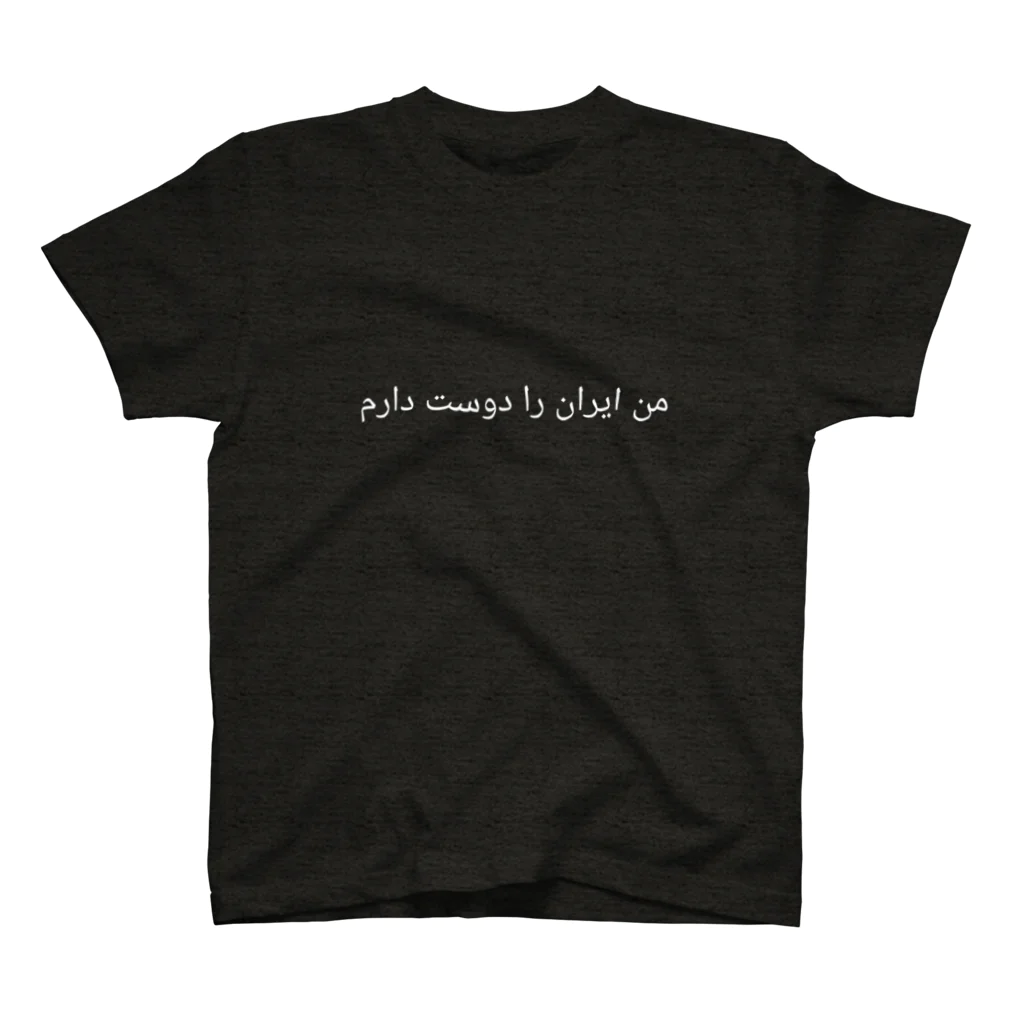 ラテン系和訳 Traducción de músicaの私はイランが好きです｡من ایران را دوست دارم スタンダードTシャツ