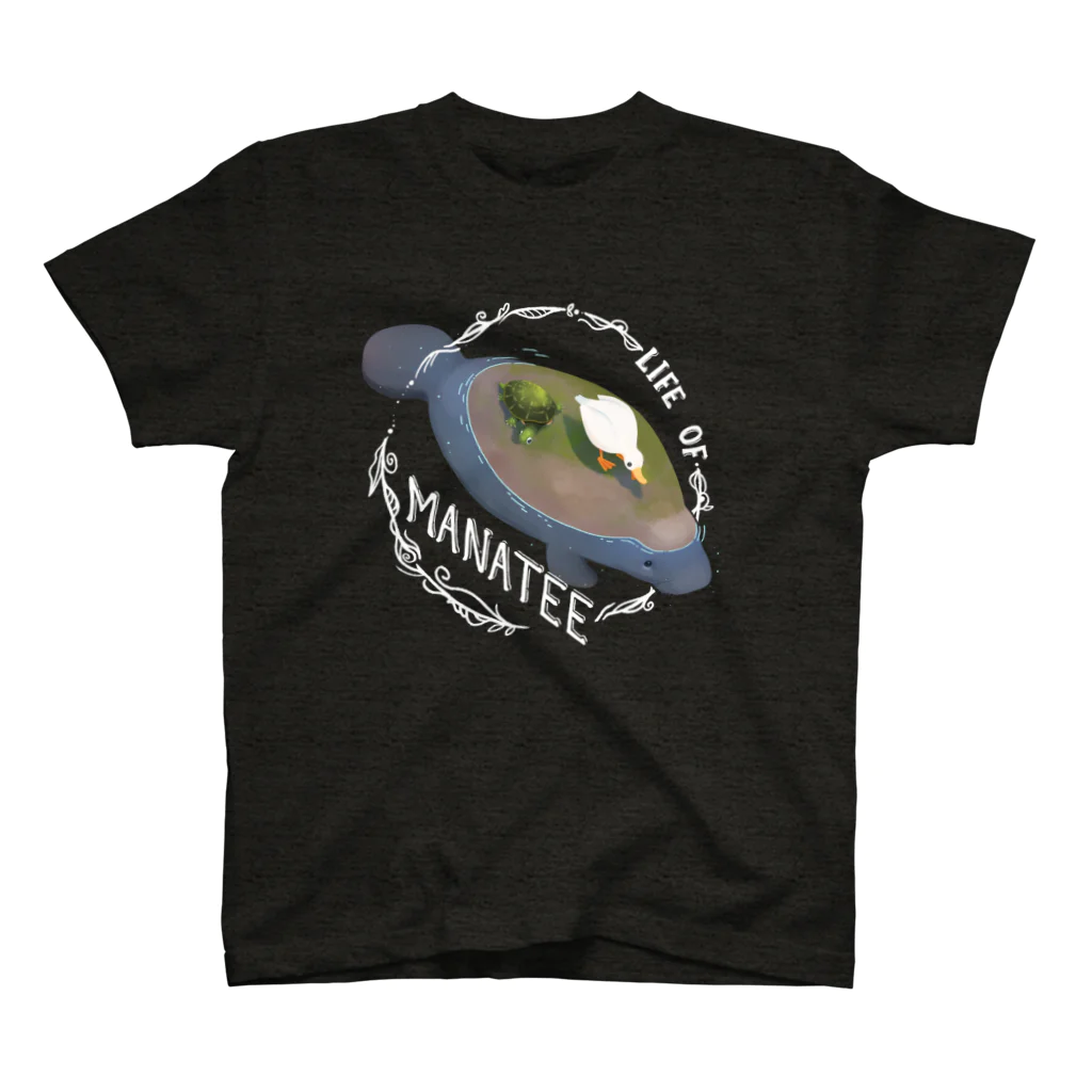 YouStoreのLife of Manatee ライフ・オブ・マナティー　：あひると亀と スタンダードTシャツ