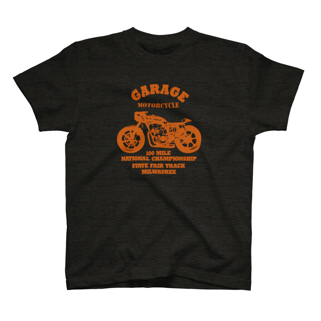 キッズモード某の武骨なバイクデザイン orange Regular Fit T-Shirt