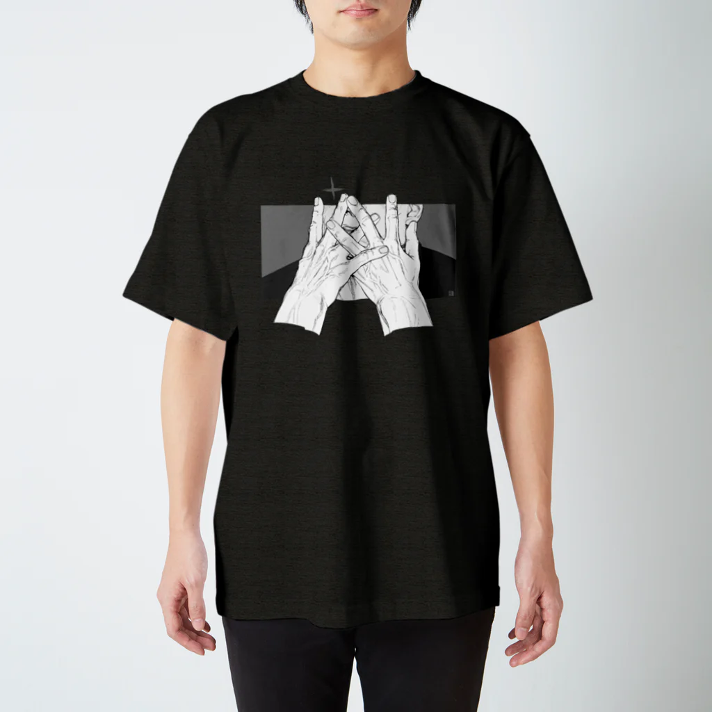 宇田川海胆界/u2sukeの手(モノクロ) Regular Fit T-Shirt