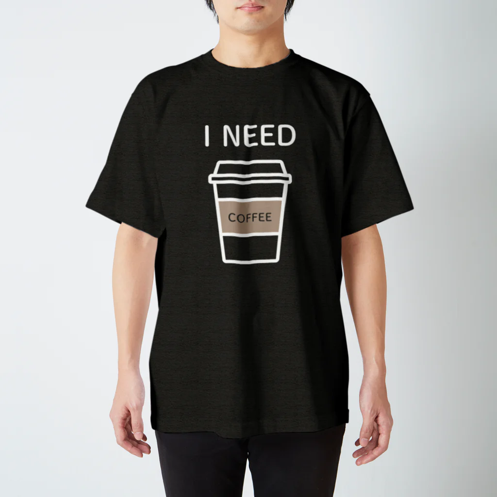 THIS IS NOT DESIGNのI NEED COFFEE Regular Fit T-Shirt