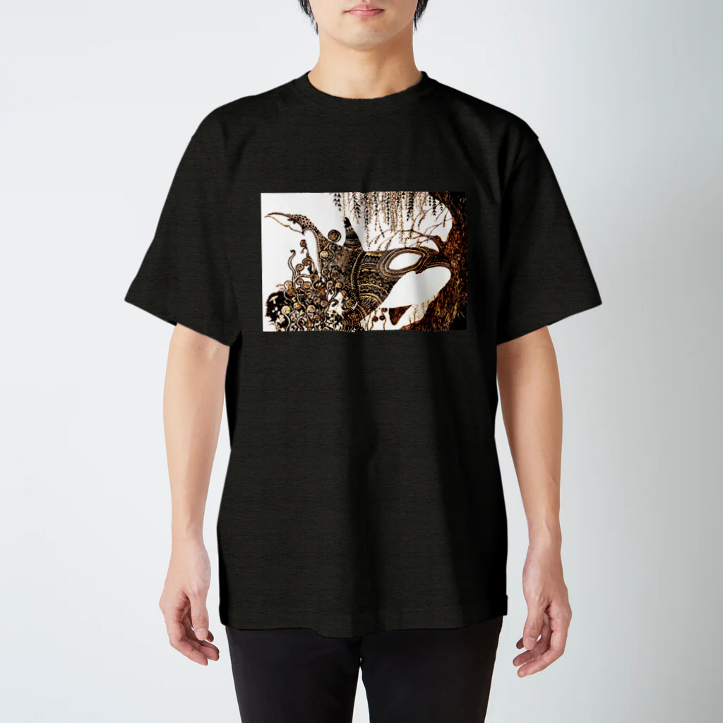 唐松 梗樹(ｶﾗﾏﾂ ｺｳｷ)の鯱植物図 スタンダードTシャツ