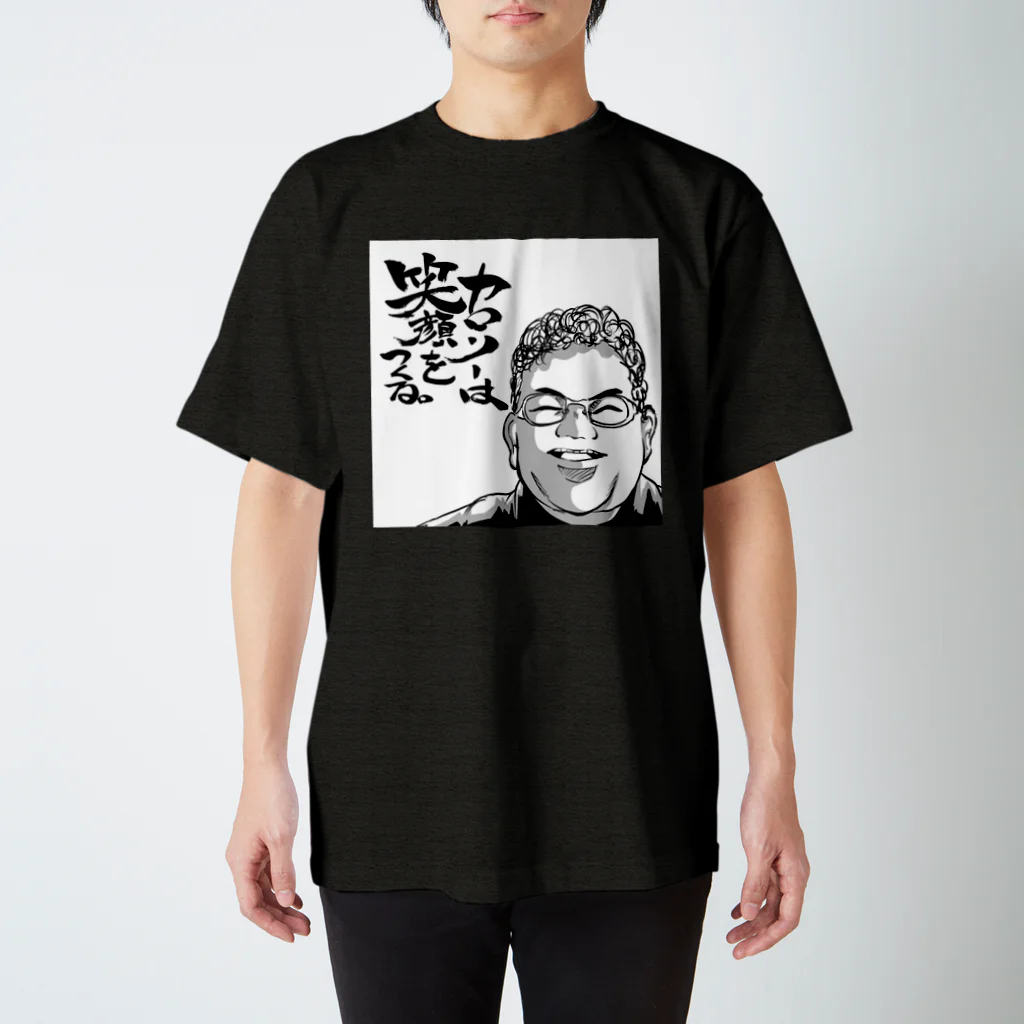 Buatsushiの太仁田ブ厚カロリー&邪道風シャツ②黒ベース スタンダードTシャツ