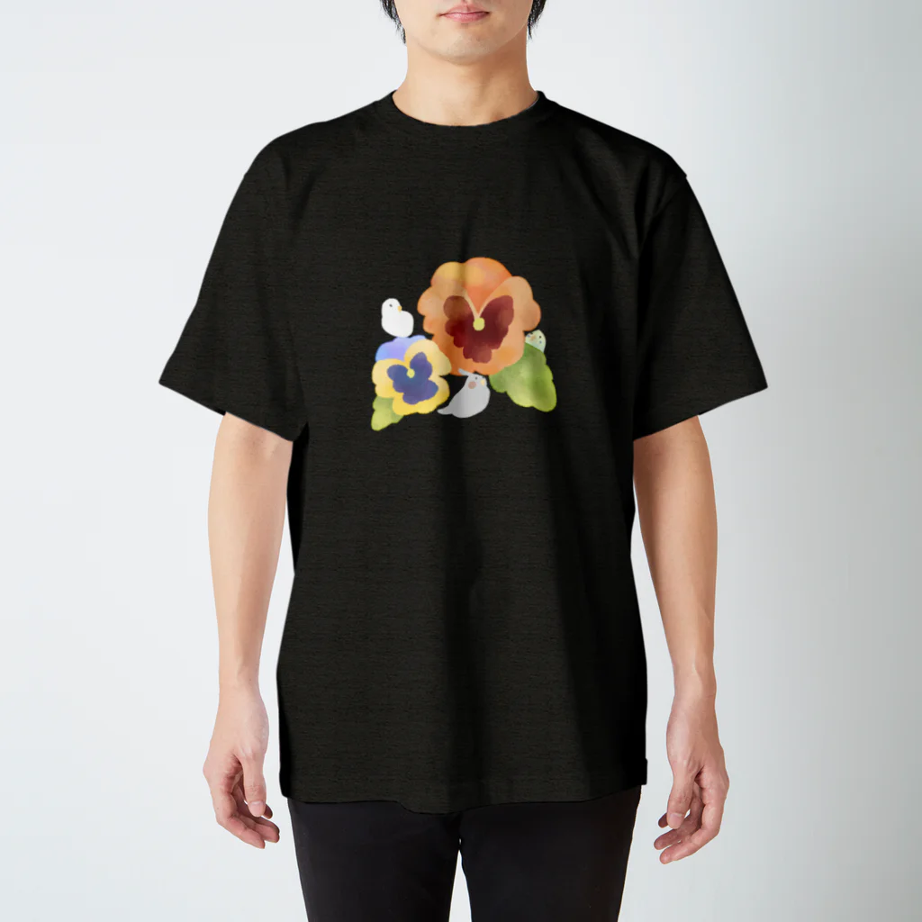 いんこちゃんの里のパンジーとインコ Regular Fit T-Shirt