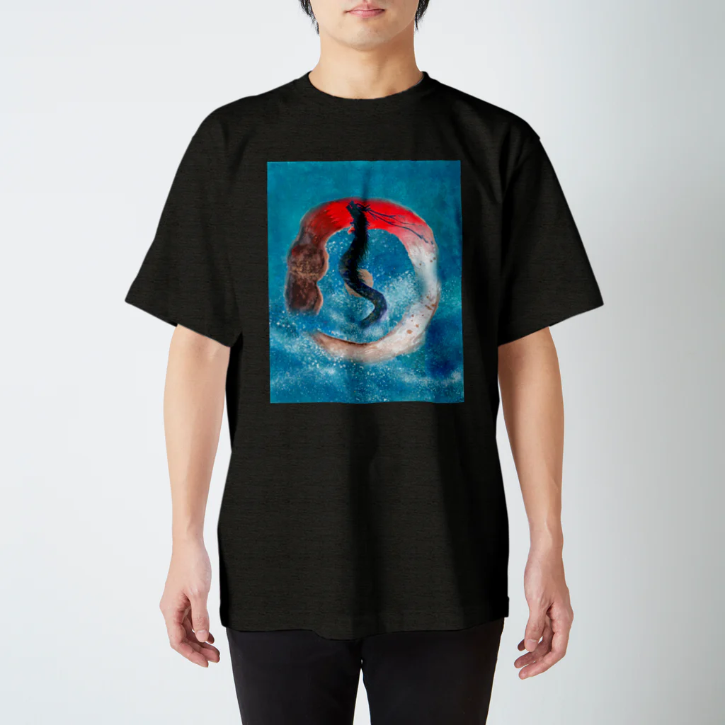 WAMI ARTのタツと「ア」(ヲシテ文字) スタンダードTシャツ