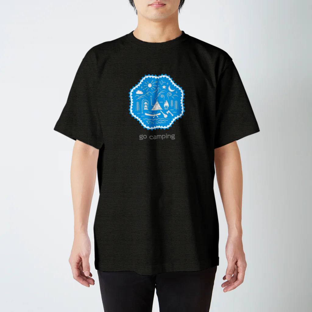 go campingのキャンプサイト（Blue） スタンダードTシャツ