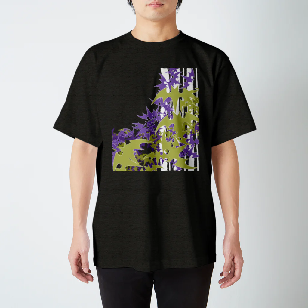 根菜農園直売所の白よろけ縞とコウモリ Regular Fit T-Shirt